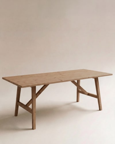 Table à manger en bois de sapin vieilli 160x75cm