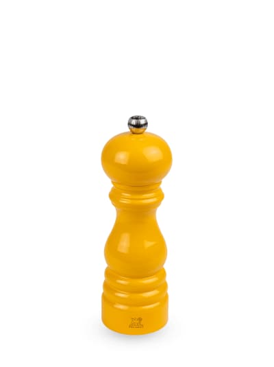 Paris moulin à poivre manuel en bois laqué, jaune safran, 18 cm - 7in.