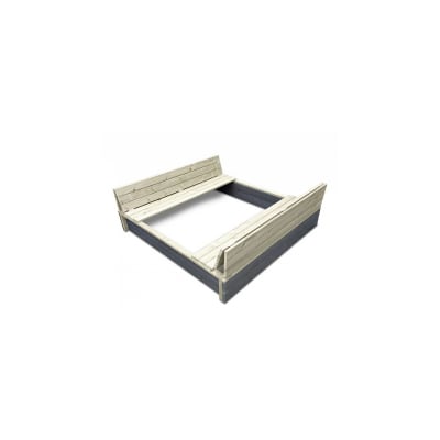 Bac à sable en bois avec bancs