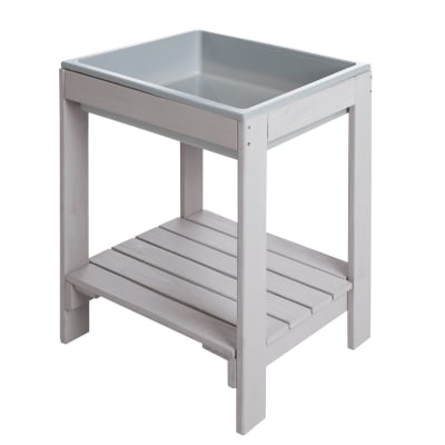 Mini table sable et eau en bois gris avec bac de jeu