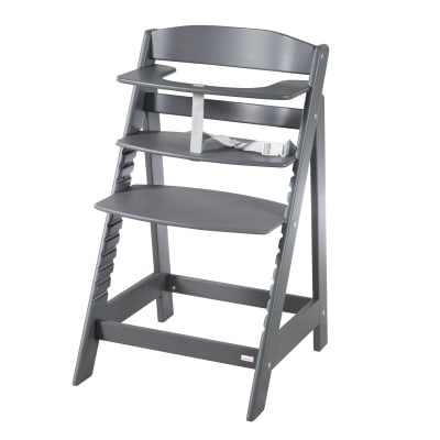 Chaise haute bébé évolutive en bois anthracite