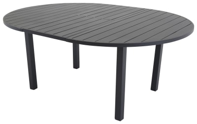 Table de salle à manger ronde noire en aluminium
