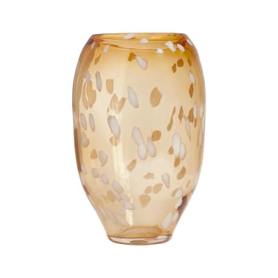 Vase orange en verre Ø21,5xH35cm