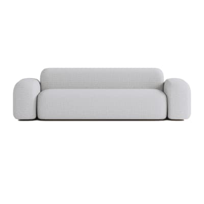 Canapé Droit Contemporain 3 Places en Tissu Gris Clair
