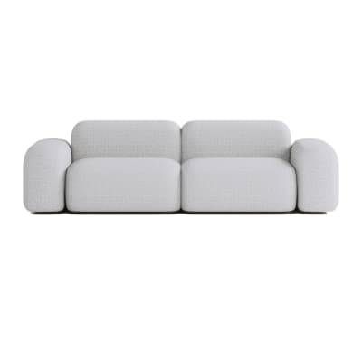 Canapé Modulable 3 places en Tissu Gris Clair