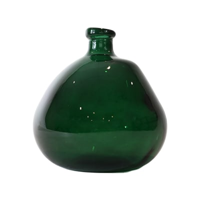 Vase en verre recyclé vert emeraude 23 cm