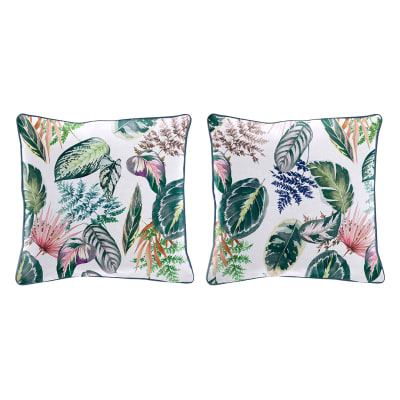 2 Housses de coussin en coton 50x50 cm vert