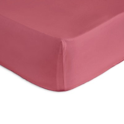 Drap housse 100% coton 90x200+28 cm rose foncé