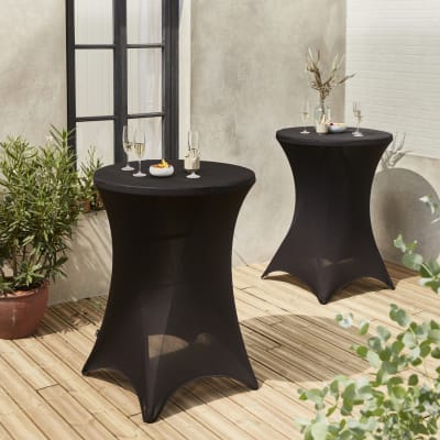 Lot de 2 housses  pour mange-debout d80cm en polyester noir
