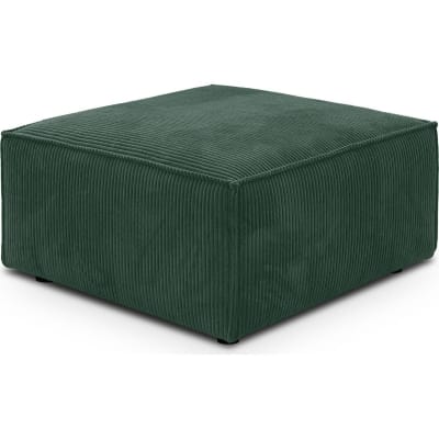 Pouf en velours côtelé vert forêt