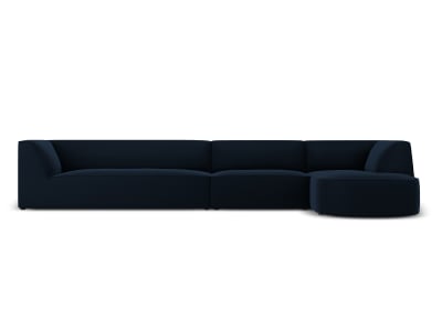 Canapé D'Angle Droit 5 places en Velours Bleu Foncé