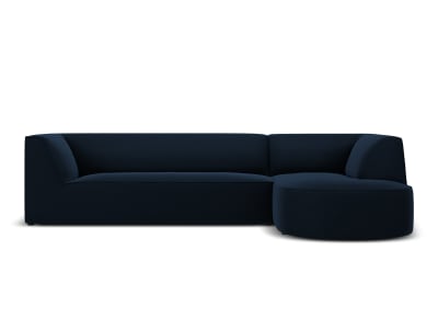 Canapé D'Angle Droit 4 places en Velours Bleu Foncé