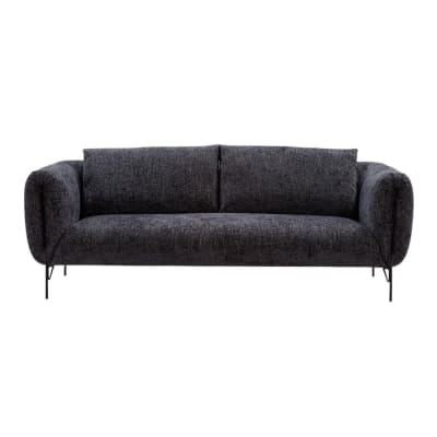 Canapé 3 places en velours anthracite