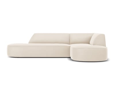 Canapé D'Angle Droit 4 places en Velours Beige