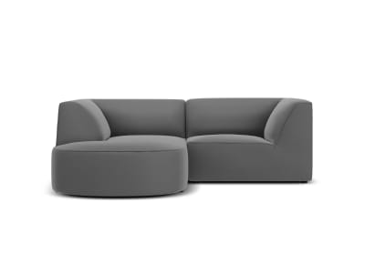 Canapé D'Angle Gauche 3 places en Velours Gris Foncé