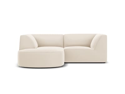 Canapé D'Angle Gauche 3 places en Velours Beige