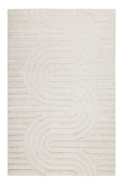 Tapis intérieur/extérieur à relief motif design beige 120x170