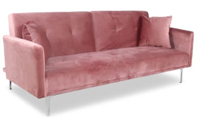 Canapé convertible clic-clac 3 places velours rose
