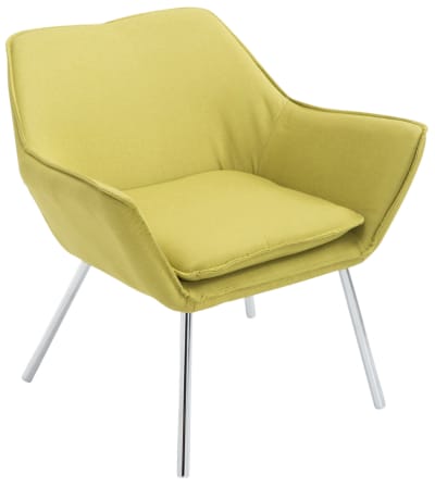 Fauteuil lounge avec accoudoirs assise en tissu Vert