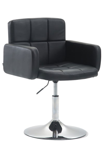 Fauteuil lounge réglable en similicuir Noir