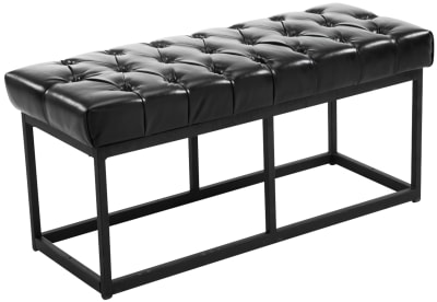 Banquette avec pieds en métal assise en pvc et synthetique Noir