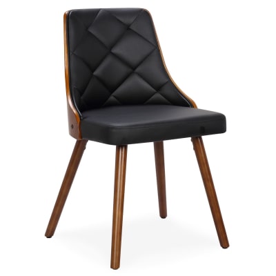 Lot de 2 chaises scandinaves bois noisette et noir