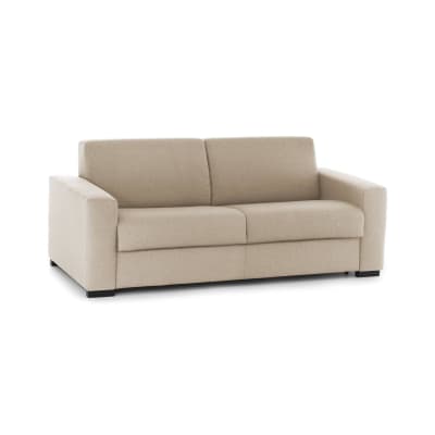 Canapé fixe 2 places en tissu beige 160x95 cm