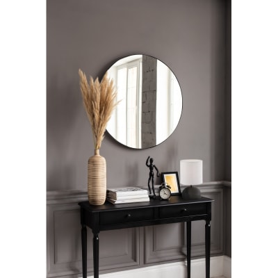 Miroir déco design en métal noir
