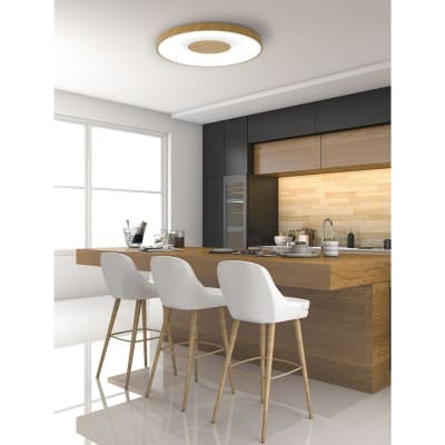 Plafonnier design en plastique bois