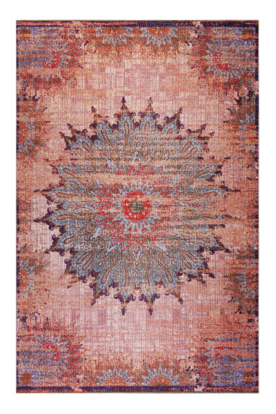 Tapis plat motif oriental vintage multicolore 160x230