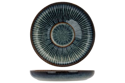 Lot de 12 Sous-Tasses en Grès, Bleu, D12Xh1,8 Cm