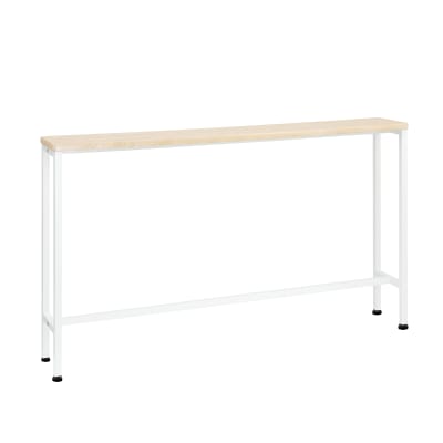 Table console effect bois cadre en fer