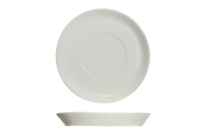 Lot de 12 Sous-Tasses en Porcelaine, Blanc, D12 Cm
