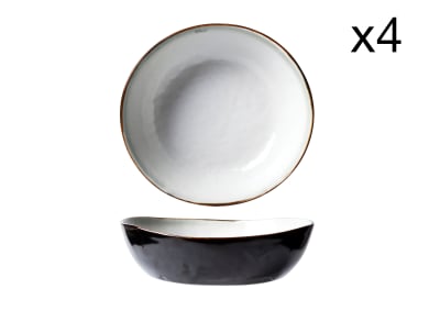 Lot de 4 Coupes en Porcelaine, blanc, D20,5 cm