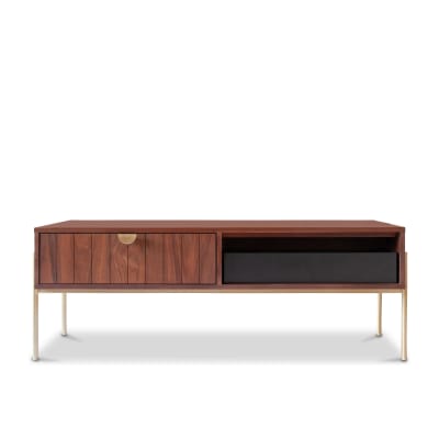 Table basse relevable en bois marron