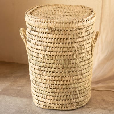 Panière à linge ronde palmier - 38 x 53