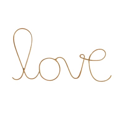 Mot fil de laiton doré ''love'' métal doré 0.1 x 17.5