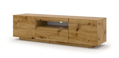 Meuble tv mural 3 portes 150 cm panneaux stratifiés marron