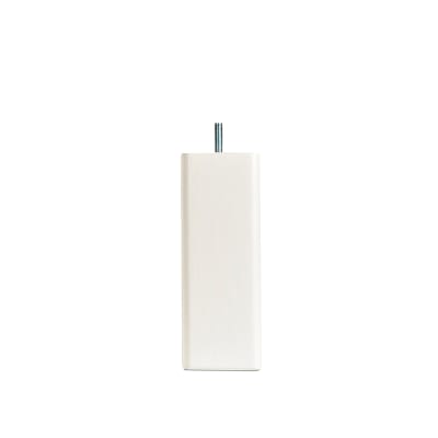 Pied de lit carré bois 15 cm blanc