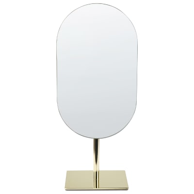 Miroir de table en métal doré 37x16