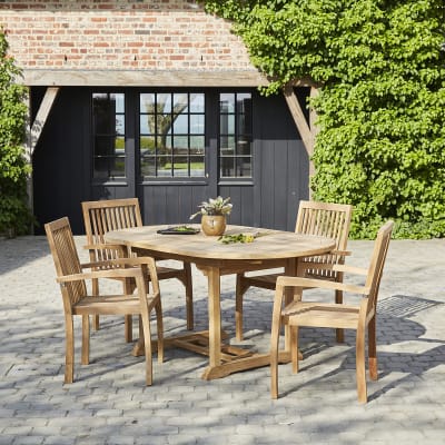 Salon de jardin extensible en teck massif 4/6 personnes