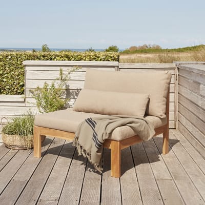 Fauteuil de jardin en teck massif taupe