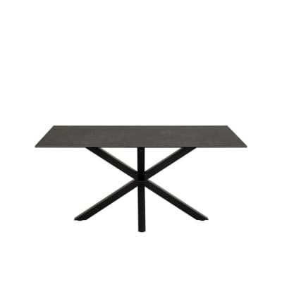 Table rectangulaire en céramique 6 places l160 gris