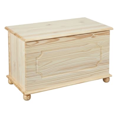 Banc coffre en bois massif brun naturel 89x53x47h cm