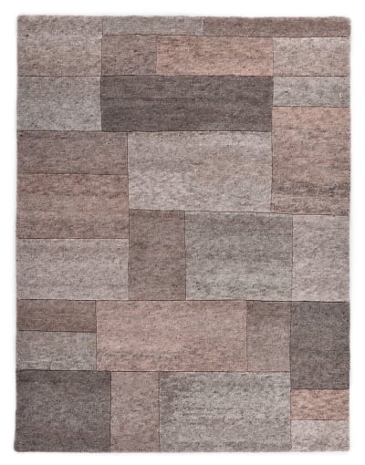 Tapis moderne noué main en laine bois de rose 60x90 cm