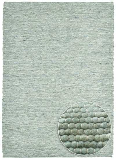 Tapis tissé main en laine vierge - vert 140x200 cm