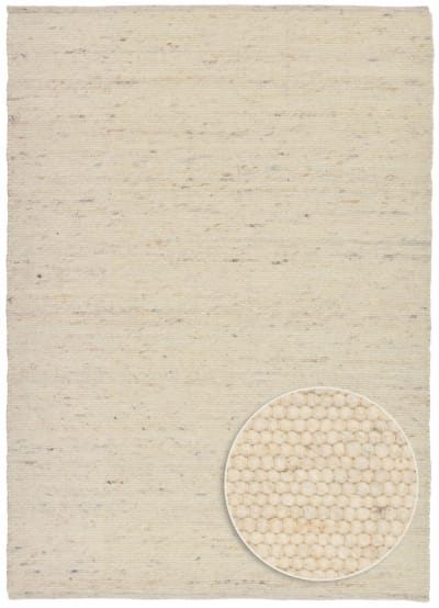 Tapis tissé main en laine vierge - beige 140x200 cm