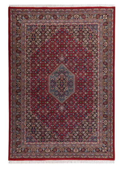 Tapis d'orient classique noué main en laine rouge 170x240 cm