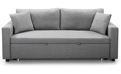 Canapé 3 places convertible tissu gris clair