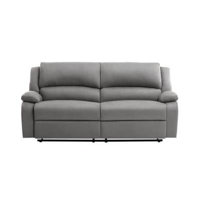 Canapé relax manuel 3 places avec 2 assises xxl en microfibre - gris